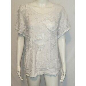 Rock & Republic Destroyed White Sheer Top - Size L